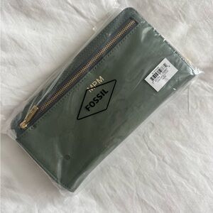Fossil Olive Wallet with Gold Details and MPM Personalization